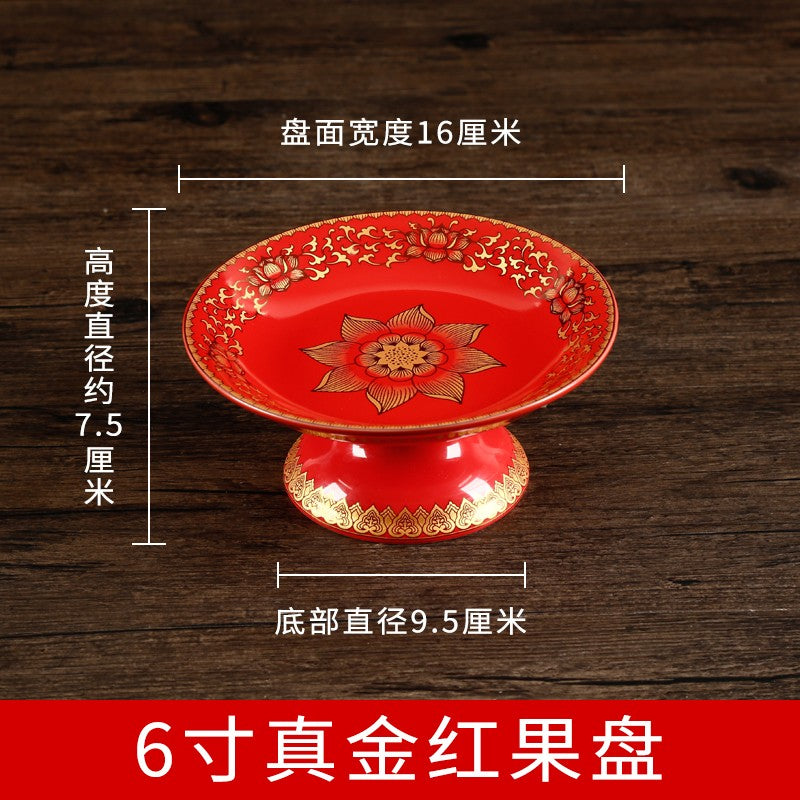Offering Buddha Fruit Plate Household Buddhist Halls Offering Plates Wealth Gods