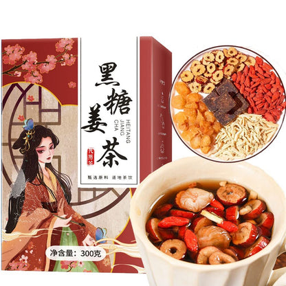 Black Sugar Ginger Tea Red Dates Goji Berries Longan and Osmanthus Tea Bag 300g