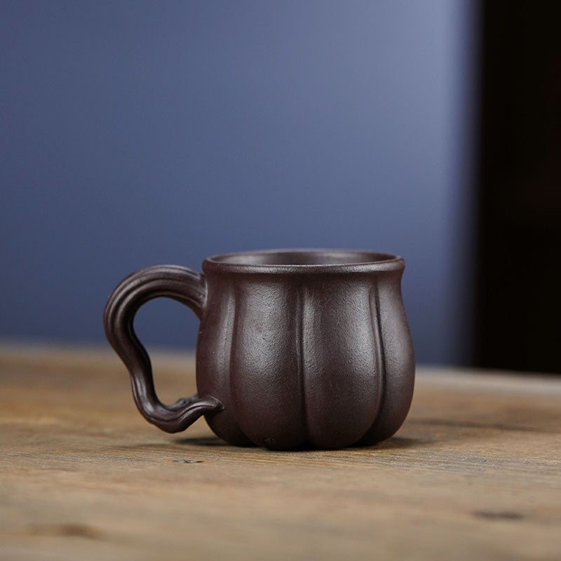 real yixing zisha tea cup with handle pumpkin design mug master cup 100ml China