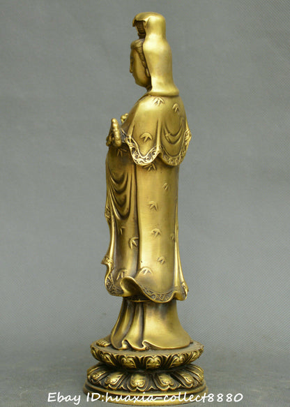 Chinese Tibet Buddhism Old Bronze Ruyi Guanyin Kwan-yin Avalokitesvara Statue