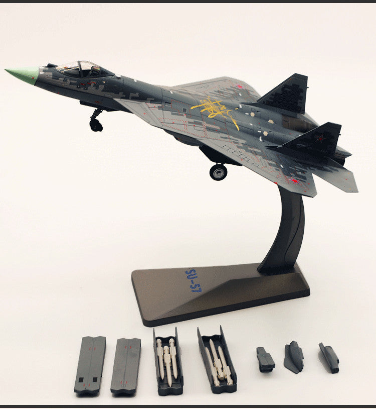 1:72 28CM SU-57 Fighter Aircraft Plane Airplane Diecast Military Aeroplane Model