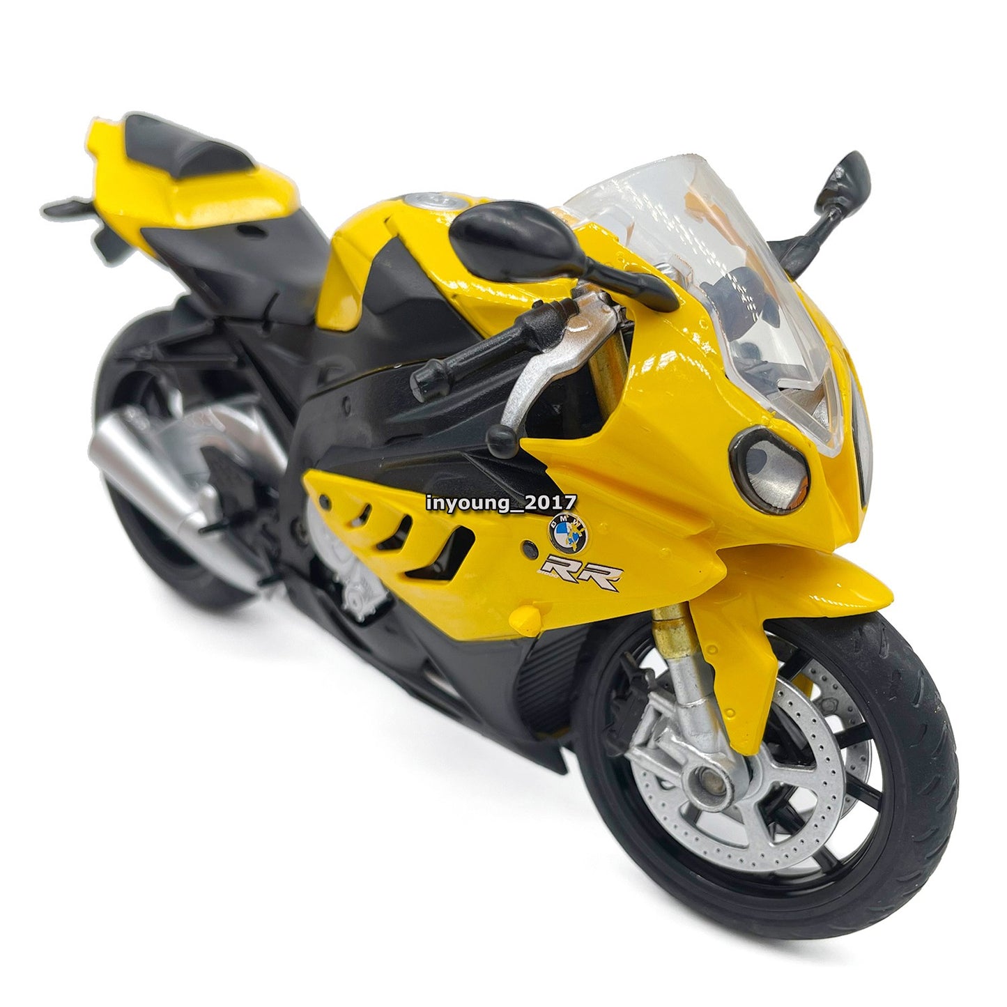 1/12 BMW S1000RR Motorcycle Model Toy Diecast Toy Vehicle for Kids Boys Yellow