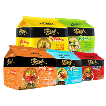 5PCs Tongyi Chinese Food Snack Instant Noodles 统一方便面 汤达人 豚骨面五连包 different flavor