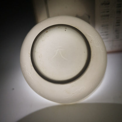 2.5" Good China Jingdezhen Sweet White Carve Porcelain Two Dragon Ultrathin Cups