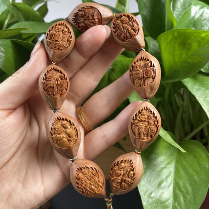 Olive Nut Carving 18 Arhats Bracelet Original Skin Relief Carved