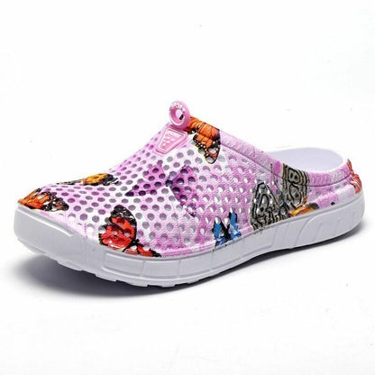 Summer Sandals Mesh Shoes Breathable Beach Slippers Water Hollow Wading Rubber