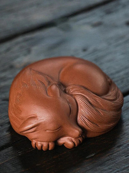 Tea Pets Little Fox Statue Ornament Home Tea Set Decoration Handmade Sculpture
