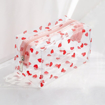 Transparent Cosmetic Bag Large Portable New Print Pencil Case Makeup Storage Bag