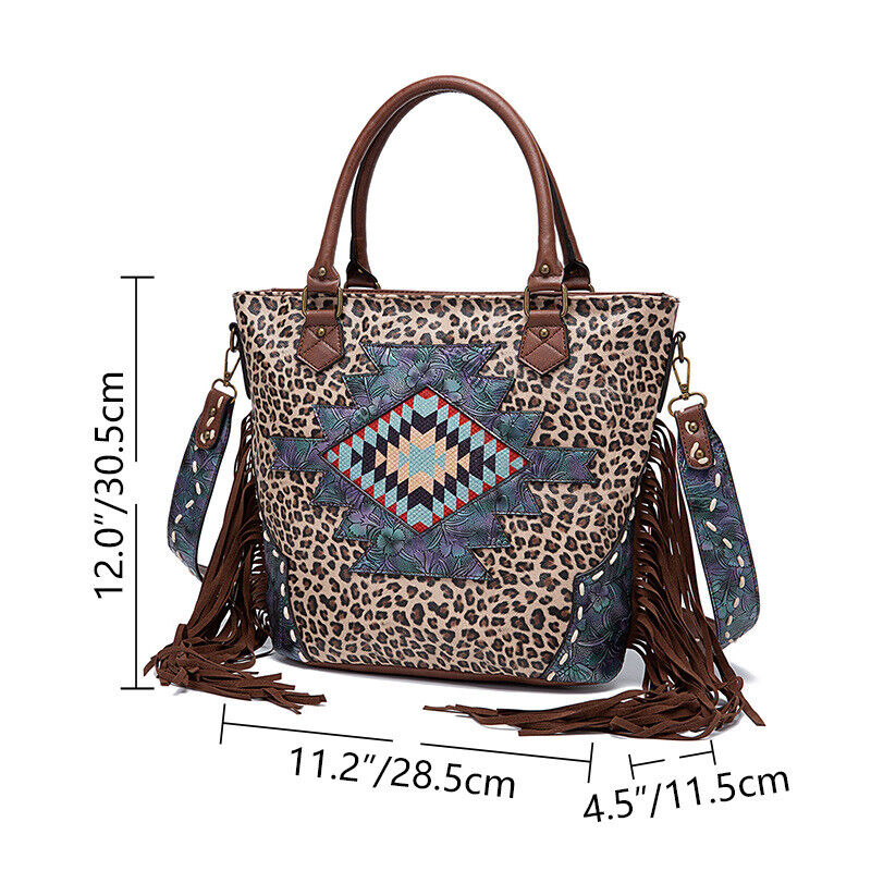 Retro Fashion Tassel PU Leather Shoulder Messenger Women's Bags Stock Tote Bags