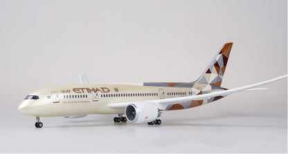 1:130 43CM ETIHAD BOEING 787 Passenger Plane Landing Gear Resin Aircraft Model