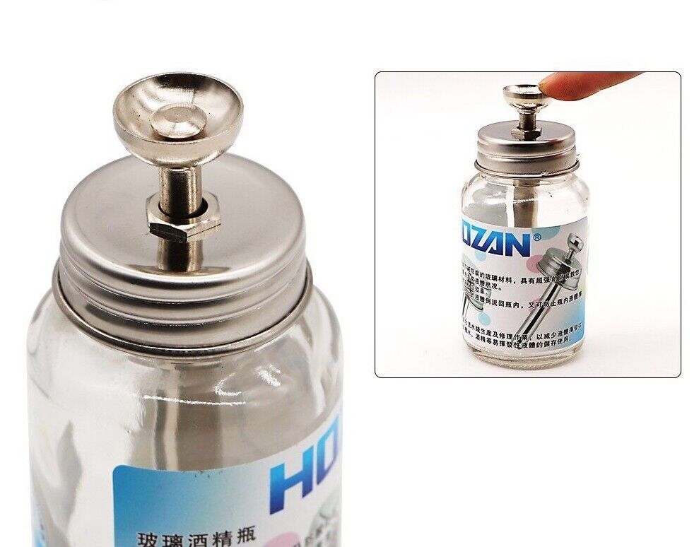 Nail Art Pump Dispenser 150ml Glass Tube Liquid Alcohol Containers Empty Bottles