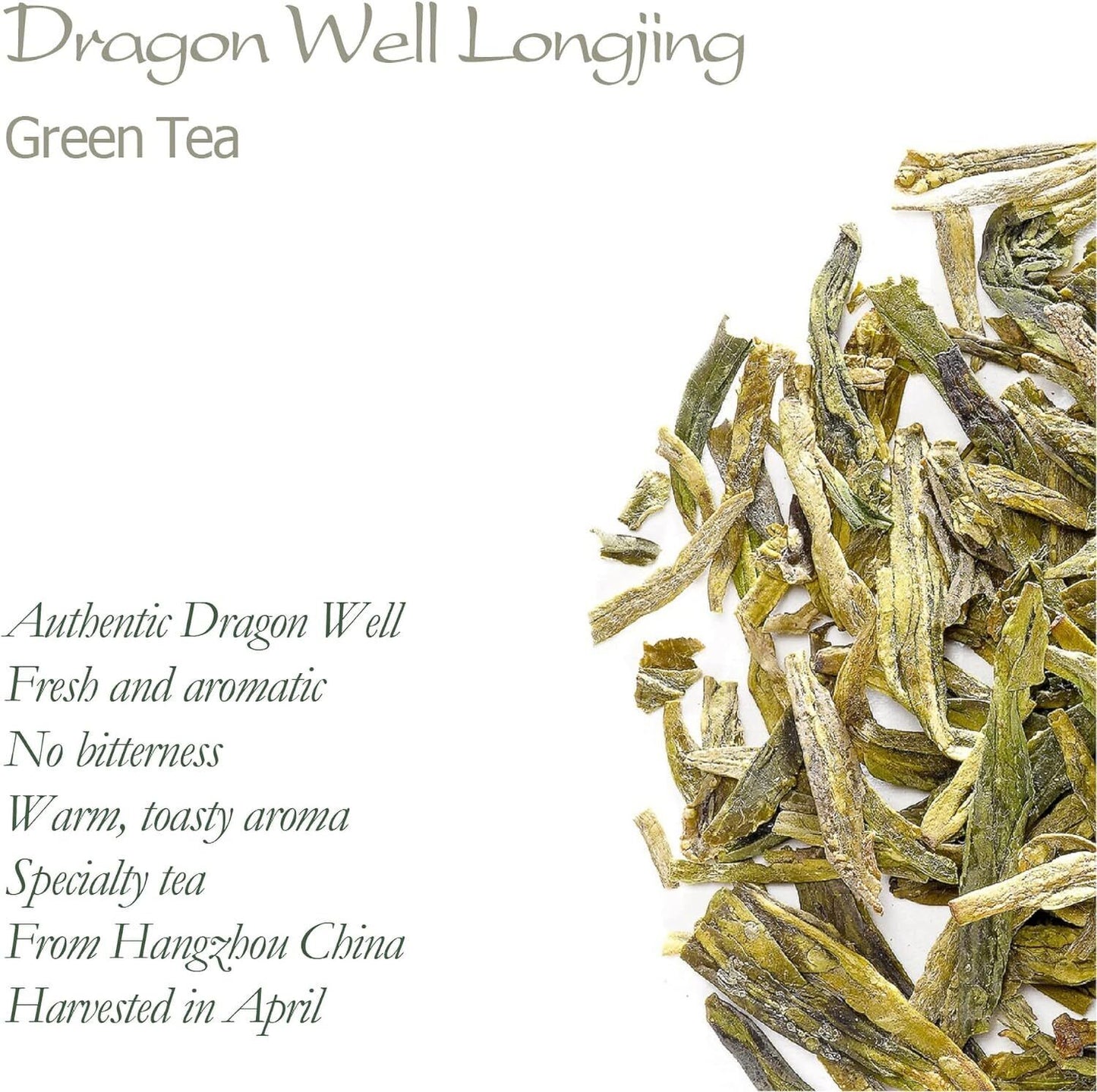 Dragon Well Green Tea - Longjing Loose Leaf Tea from China - Chinese Tea - 100g