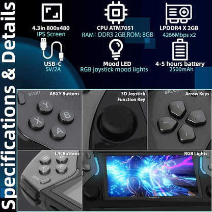 Portable Handheld Retro Video Gaming Console Pre-Installed Emulator System