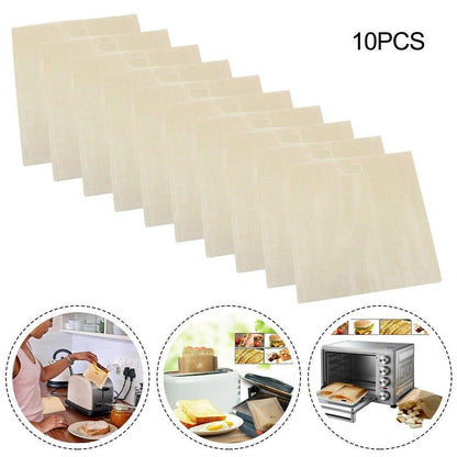 Toaster Bags Toasted Sandwiches Reusable Safe 10 Pieces Heat Resistant