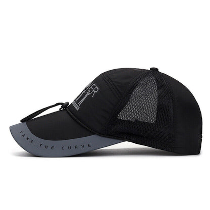 Men Printed Baseball Cap Wind-proof Hat Fishing Hat Neutral Long-brimmed Sun Hat