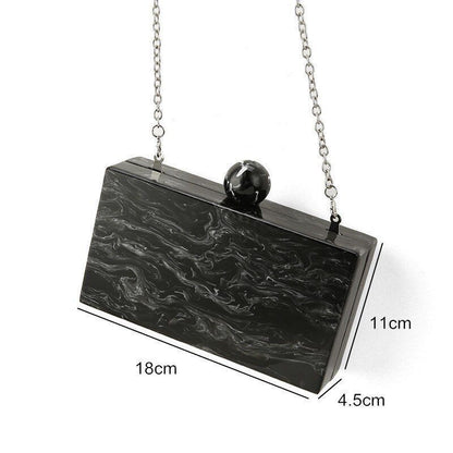 Pearl Black Marble Acrylic Clasp Ball Plastic Acrylic Purse Handbag Wallet Beach