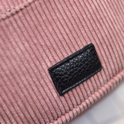 Mini Backpack Corduroy Small Crossbody Striped Fabric Shoulder Bag 15*19*21*11CM