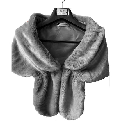 Elegant High-grade Bridal Wedding Luxury Fur Long Shawl Stole Wrap Shrug Scarf