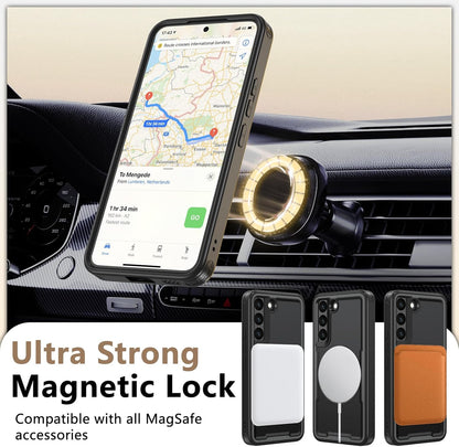 For Galaxy-S22 Case: with 2 PCS Screen Protector for S22 Phone Case, Strong Magn