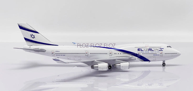 JC WINGS Israel Airlines for Boeing B747-400 4X-ELA With Aviationtag 1:400 Model