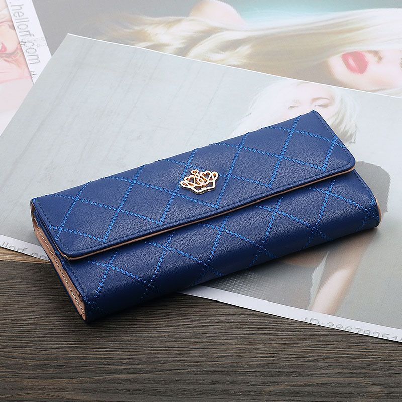 Wallets Purse Plaid Synthetic Leather Long Wallet Hasp Phone Money 19*10*3CM Bag