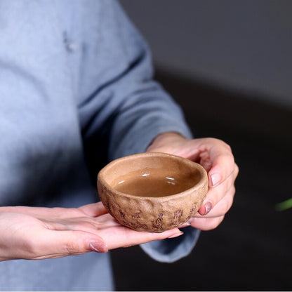 Full Handmade Tea Cup Hand Carved Real Yixing Zisha Duan Clay Master Cup 70ml