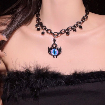 Dark Style Devil's Eye Necklace Hip Hop Choker Punk Clavicle Chain Jewelry