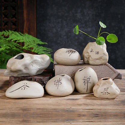 Buddhism Zen Chinese Style Mini Ceramic Vase Handicrafts Tea Ornaments Decor