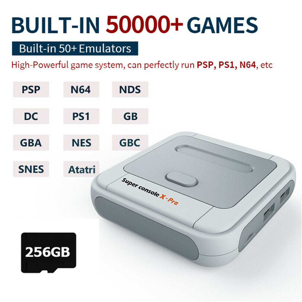 NEW Super Game Console X Pro Retro Video Games WiFi 4k HD TV 2 Controllers
