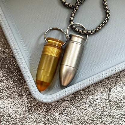 PEI Titanium Waterproof Pill Holder Case Organizer Container Keychain EDC Gift