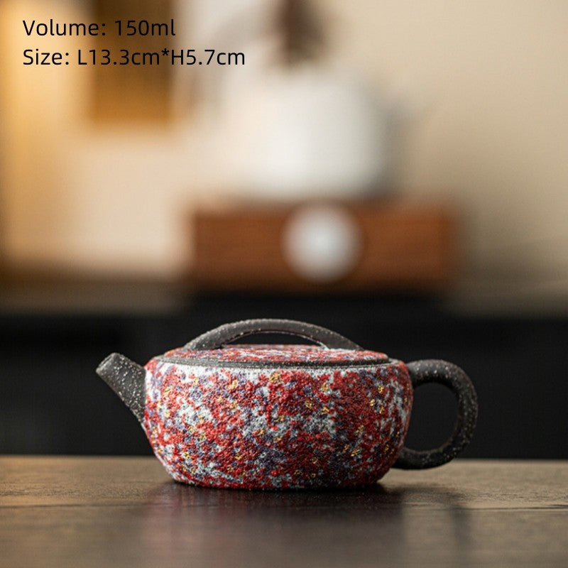 Crude Pottery Tea Pot Antique Style Chinese Ceramic Master Pot Handmade Craft