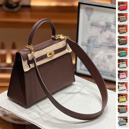 19/22/25/28 Real Leather Flap Handbag Tote Briefcase Fashion Purse Shoulder Bag