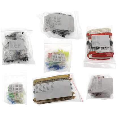 Electronic Component Transistor Capacitor Diode LED Metal Film Resistor Kit