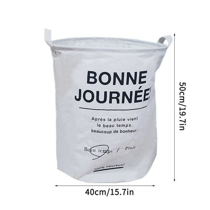 Laundry Basket Folding Dirty Clothes Organizers Storage Bag 50x40cm Cotton Linen