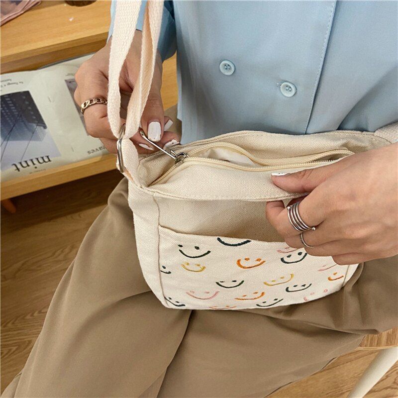 Women Crossbody Bag Classic Cute Shopping Shoulder Bags Casual Canvas Polyester