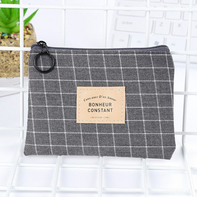 Mini Canvas Purse Unisex Coin Key Pouch Purse Card Bag Small Zipper HolderWallet