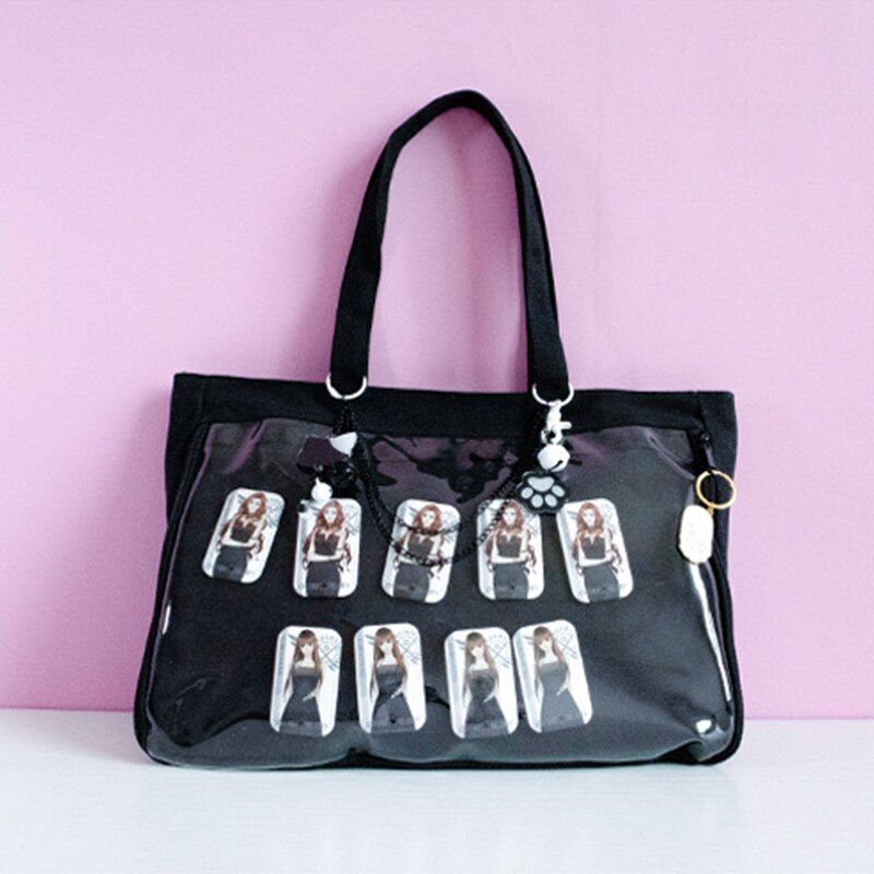 Crossbody Clear Bag Schoolbag Candy Sweet Shoulder Bags Polyester Canvas Handbag