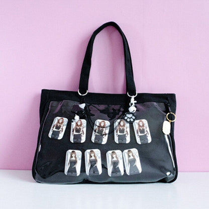 Crossbody Clear Bag Schoolbag Candy Sweet Shoulder Bags Polyester Canvas Handbag