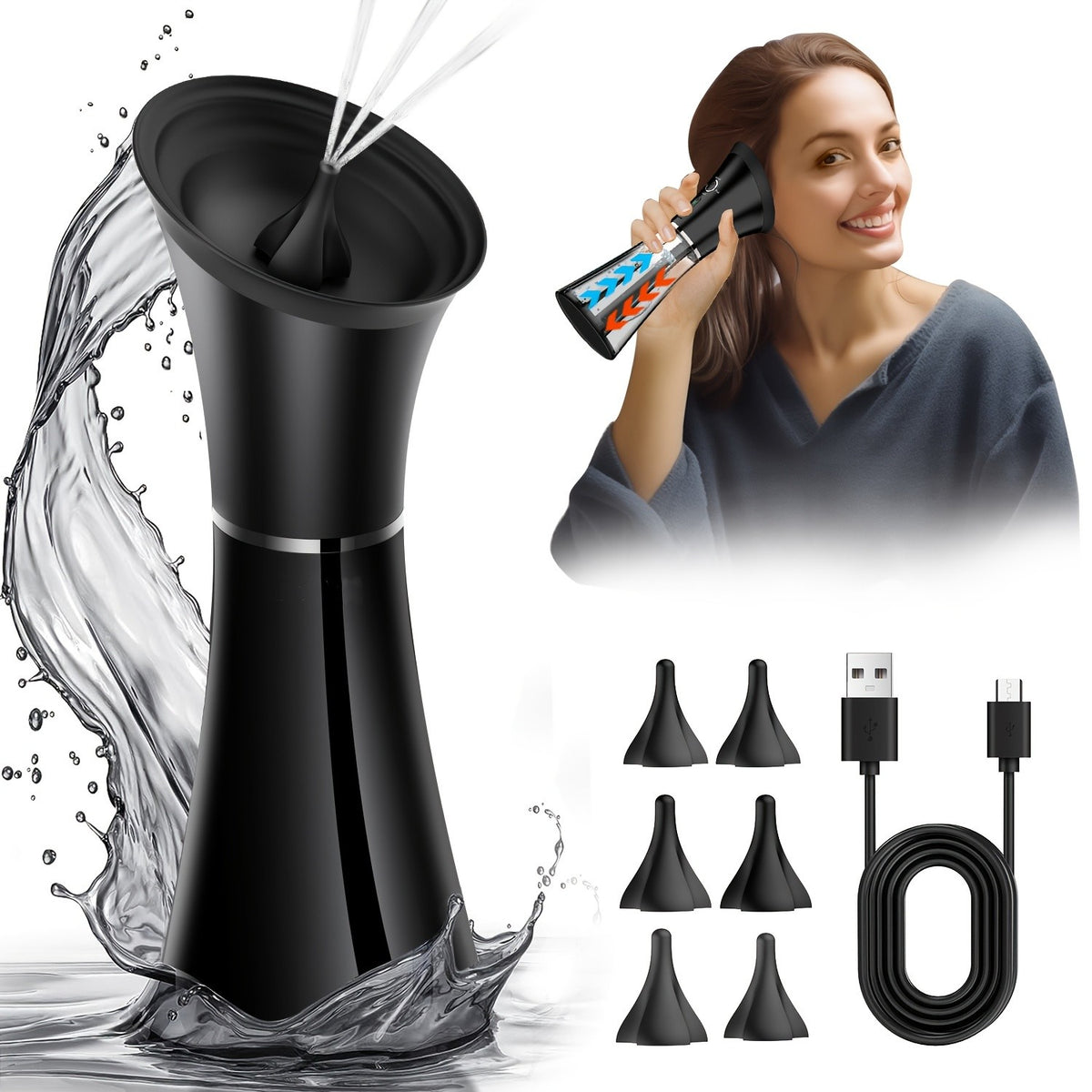 Electric Ear Wax Removal, Retractable Water Ear Wax Cleaner, Effective Ear Clean