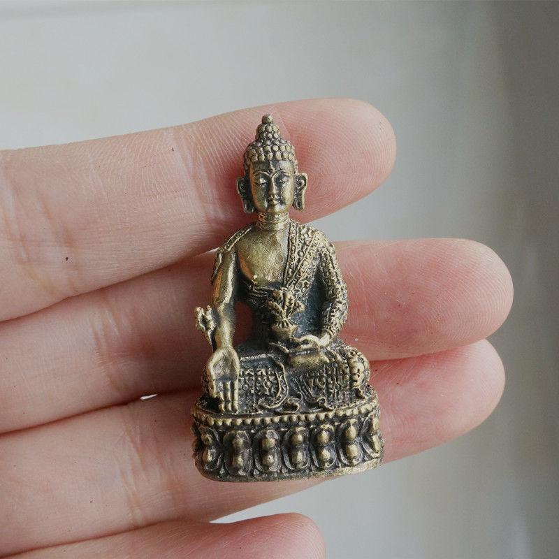 Bronze Buddha Nepalese Portable Buddha Brass Medicine Buddha Handicrafts