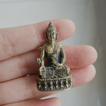 Bronze Buddha Nepalese Portable Buddha Brass Medicine Buddha Handicrafts