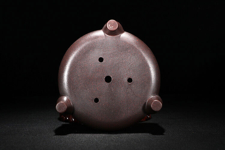 4.5" New Vintage Yixing Zisha Semi Cascade Shohin Bonsai Pot Round Simple
