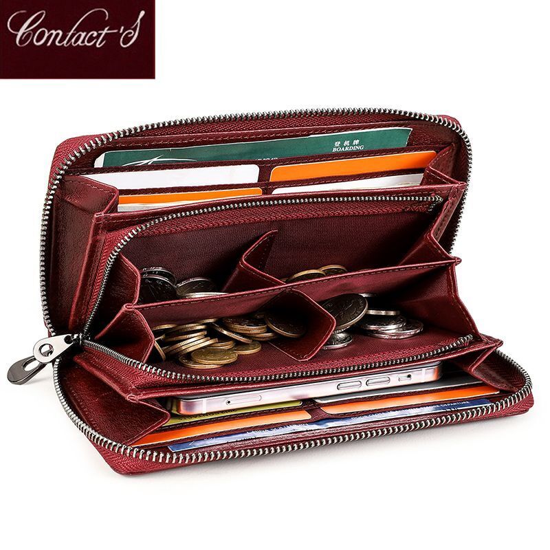 Wallets Genuine Leather Card Holder Purse Zipper Wallet Fashion Clutch Bag 1 PC
