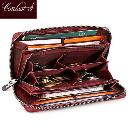 Wallets Genuine Leather Card Holder Purse Zipper Wallet Fashion Clutch Bag 1 PC