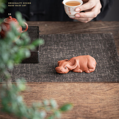 Chinese Yixing Zisha Purple Clay Tea Pet Bull Holder For Lid Of Tea Pot Tea Play
