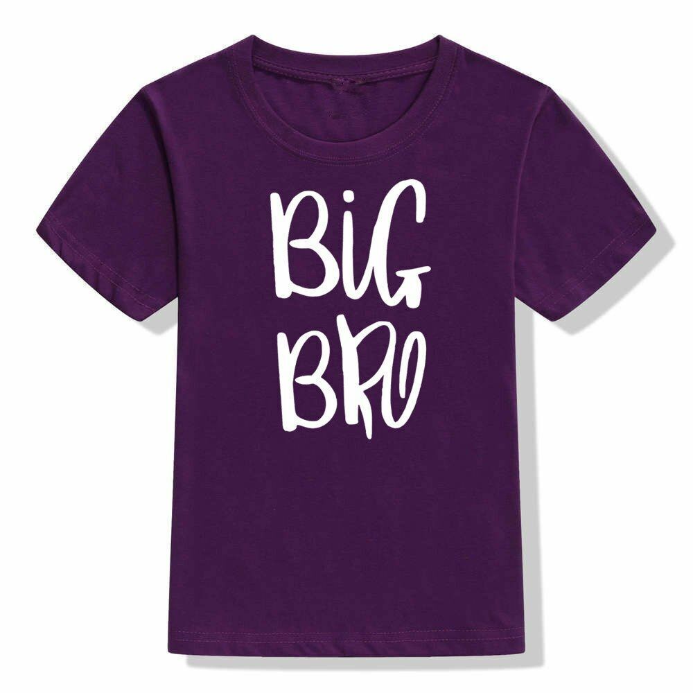 T-Shirt Big Brother Little Sibling Short Sleeve Tees Clothes Kids Baby Boys Tops