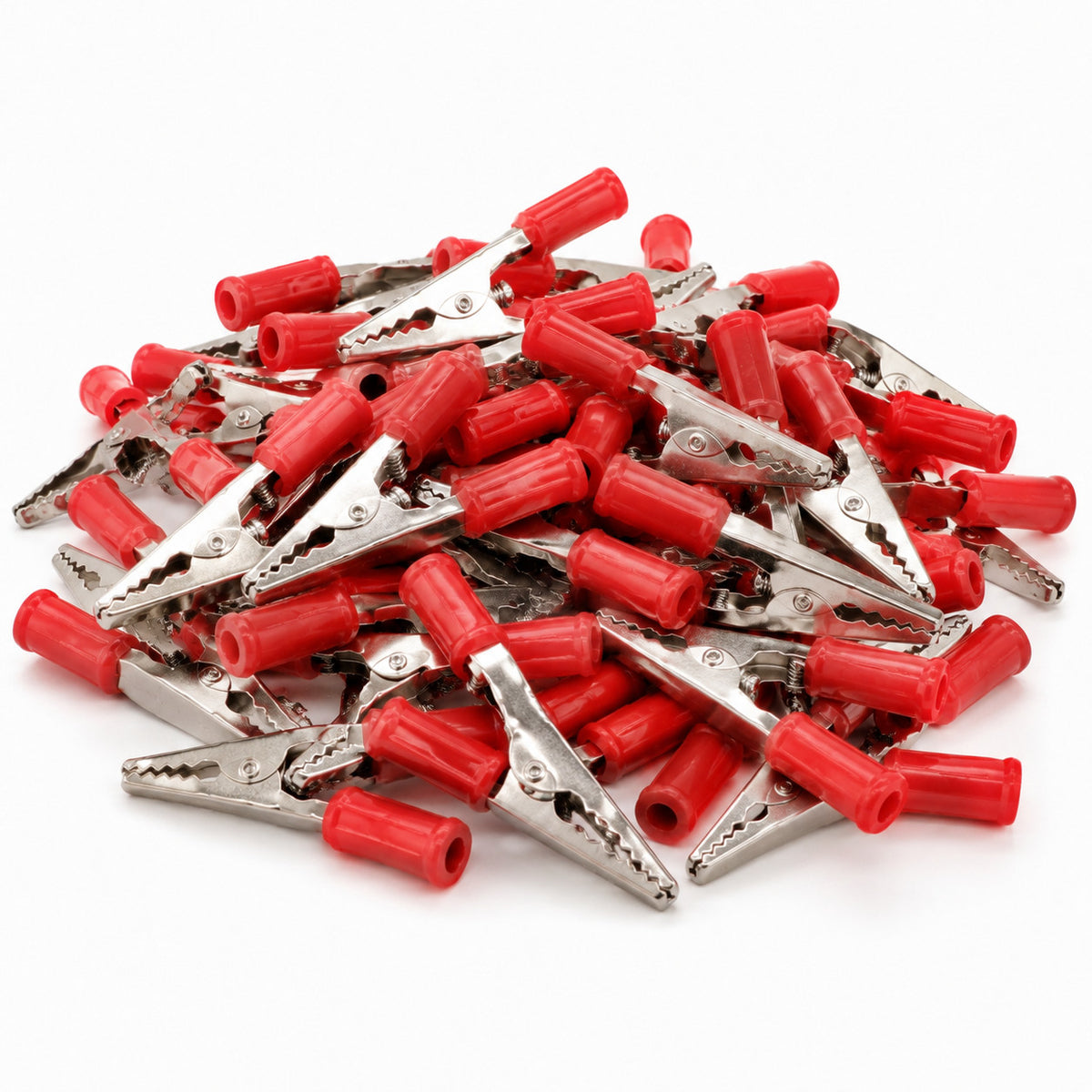 Red Alligator Clip Screw Type with Insulated Handle, 2.5" Long50 Pack