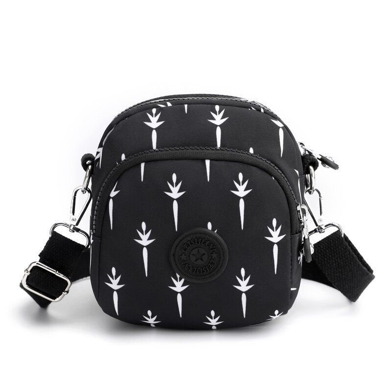 Nylon Shoulder Bag Waterproof Handbag Travelling Tote Crossbody Purse 14*1*17 CM