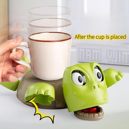A funny coaster with the turtle staring at you