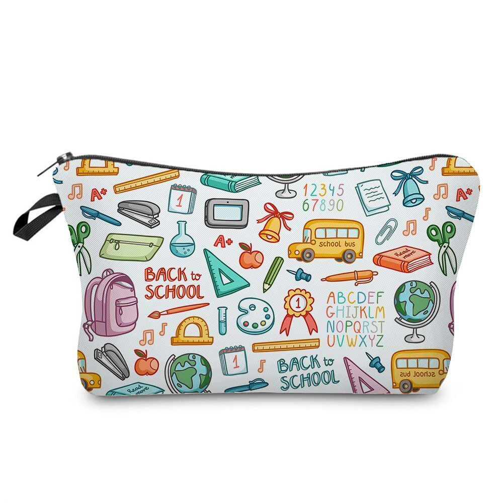 Natural Science Printed Student Pencil Case Teacher Cosmetic Storage Toilet Bag